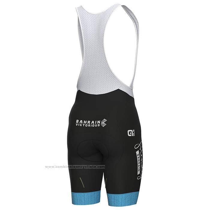 2023 Maillot Cyclisme Bahrain Champion Bahrain Victorious Blanc Rouge Manches Courtes et Cuissard